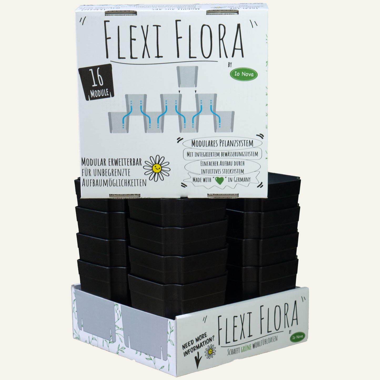 FlexiFlora – Modulares Pflanzsystem | 16er Set