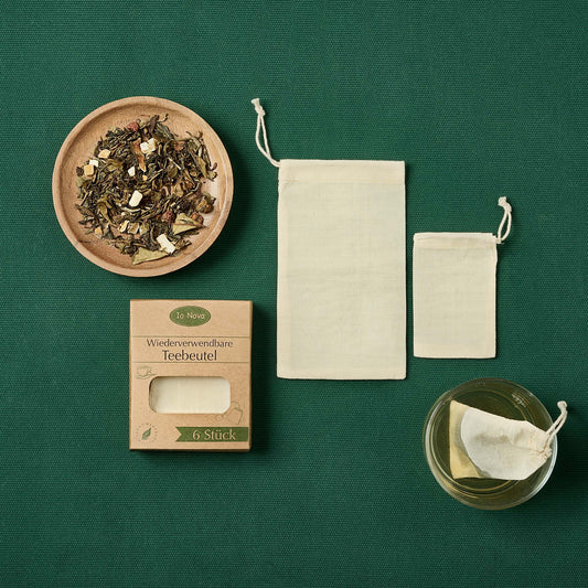 plastikfreie Teebeutel von Io Nova zum Verwenden von losem Tee